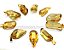 10 Pingente Pedrinha Citrino Natural Dourado ATACADO - Imagem 1