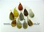 10 Pingente GOTA Pedra Agata  Mista Natural Montagem Flash Dourado ATACADO - Imagem 3