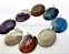 10 Pingente Cabochão Oval Pedra Ágata Misto Prateado Atacado - Imagem 1