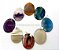10 Pingente Cabochão Oval Pedra Ágata Misto Prateado Atacado - Imagem 2