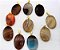 10 Pingente COBOCHÃO OVAL Pedra Agata Misto Montagem Flash Dourado ATACADO - Imagem 1