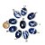 10 Pingente Cabochão Pedra Sodalita Azul Montado Pino Dourado Atacado - Imagem 3