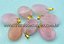 10 Pingente Cabochão pedra QUARTZO ROSA montado Pino Dourado ATACADO - Imagem 2