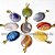 10 Pingente Cabochão Oval 22mm Pedra Agata Mista Dourado ATACADO - Imagem 1