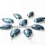 03 Pingente Gota 30mm Apatita Azul Garra Prata 950 Atacado - Imagem 3