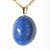 03 Pingente Cabochão Oval Signo Sagitário Quartzo Azul Dourado - Imagem 1