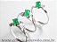 03 Anel Pedra Jade Verde Oval Liso Prata 950 Aro Fixo - Imagem 3