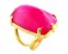 03 Anel Pedra Agata Rosa Natural Retangular Dourado Ajustavel - Imagem 4