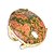 03 Anel Unakita Cabochão Oval Pedra Natural Dourado Ajustavel - Imagem 1