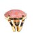 05 Anel Quartzo Morango Cabochão Oval Montagem Dourado - Imagem 3
