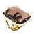 05 Anel Quartzo Fume Cabochão Retangular Dourado Aro Ajustavel - Imagem 1