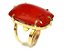 05 Anel Jaspe Africano Retangulo Cabochão Dourado Aro Ajustável - Imagem 1
