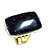 05 Anel Pedra Estrela Retangular Cabochão Dourado Aro Ajustavel - Imagem 2