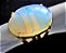 05 Anel Pedra Da Lua Opalina Cabochao Oval Banhado Dourado - Imagem 5