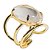 05 Anel Cristal Cabochão Oval Pequeno Natural Dourado Ajustável - Imagem 3