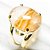 05 Anel Cabochão Oval Hematoide Amarelo Mini Dourado Ajustável - Imagem 5