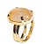05 Anel Cabochão Oval Hematoide Amarelo Mini Dourado Ajustável - Imagem 3