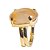05 Anel Cabochão Oval Hematoide Amarelo Mini Dourado Ajustável - Imagem 2