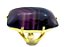 05 Anel Agata Lilas Cabochão Retangular Dourado Aro Ajustavel - Imagem 1