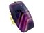 05 Anel Agata Lilas Cabochão Retangular Dourado Aro Ajustavel - Imagem 2