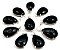 05 Pingente Gota Obsidiana Negra Prata 950 Garra - Imagem 1