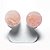 05 Brinco Button Pedra Quartzo Rosa Natural Montagem Dourado - Imagem 1