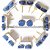 05 Brinco Button Pedra Quartzo Azul Natural Montagem Dourado - Imagem 2