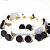 05 Brinco Button Pedra Obsidiana Negra Natural Montagem Dourado - Imagem 1
