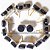 05 Brinco Button Pedra Estrela Azul Montagem Dourado - Imagem 2