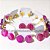 05 Brinco Button Pedra Agata Rosa Natural Montagem Dourado - Imagem 1