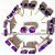 05 Brinco Button Pedra Agata Lilas Natural Montagem Dourado - Imagem 2