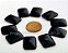 10 Retangulo Cabochao pra Pingente Pedra Obsidiana Negra Furado Lapidado Calibrado 15 x 20 MM - Imagem 1