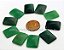 10 Retangulo Cabochao pra Pingente Pedra Quartzo Verde Furado Lapidado Calibrado 15 x 20 MM - Imagem 1