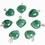 05 Mini Pingente 15mm Coração Pedra Quartzo Verde Prata ATACADO - Imagem 1