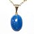 05 Mini Pingente Cabochão Oval Quartzo Azul 20mm Natural Pino Dourado ATACADO - Imagem 1