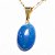 05 Mini Pingente Cabochão Oval Quartzo Azul 20mm Natural Pino Dourado ATACADO - Imagem 2