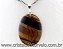 10 Pingente Cabochão OLHO DE TIGRE Pedra Natural Pino Banho Prata ATACADO - Imagem 1