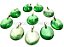 10 Pingente Cabochão Oval Obsdiana Verde Pedra com Montagem Pino Prateado Atacado - Imagem 2