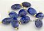 05 Pingente Cabochão Quartzo Azul Pedra Natural Pino Dourado Atacado - Imagem 1