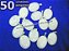 50 Pingente Cabochão QUARTZO LEITOSO Pedra Natural Pino Banho Prata - Imagem 1