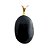 50 Pingente Cabochão Quartzo Preto Pedra Natural Castoação Pino Dourado Atacado - Imagem 3