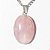 03 Pingente Cabochão QUARTZO ROSA Pedra Natural Pino Banho Prata ATACADO - Imagem 1