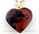 03 Pingente CORAÇÃO OBSIDIANA MAHOGANY Pedra Natural Banhado Dourado ATACADO - Imagem 1