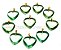10 Pingente Coração Pedra Obsidiana Verde Montagem Pino Flash Dourado ATACADO - Imagem 3