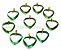 05 Pingente Coração Pedra Obsidiana Verde Montagem Pino Flash Dourado ATACADO - Imagem 1