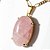 03 Pingente Cabochão Pedra Quartzo Rosa Extra Montagem Garra Dourado Atacado - Imagem 3