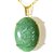 05 Pingente Extra Cabochao Pedra Quartzo Verde Montagem Garra Dourado ATACADO - Imagem 1