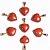 05 Pingente Mini Coração Jaspe Vermelho 15mm Pedra Natural Dourado ATACADO - Imagem 3