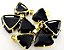 05 Pingente Trillion Obsidiana Negra Montagem Na Garra Dourado Atacado - Imagem 2