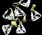10 Pingente Trillion Pedra Cristal Cachinha e Garras Reforçado Banho Flash Dourado REF 14.9 ATACADO - Imagem 2